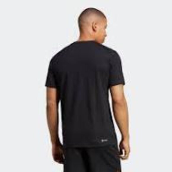 New Adidas Essentials Big Logo Men T-shirt size M Black - Picture 5 of 5